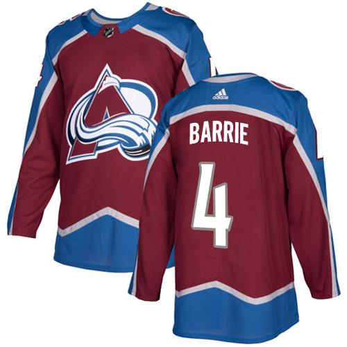 Adidas Colorado Avalanche #4 Tyson Barrie Burgundy Home Authentic Stitched Jersey Men's