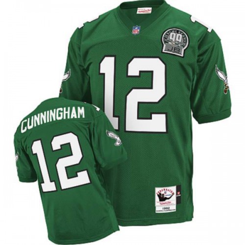 Mitchell&Ness Philadelphia Eagles #12 Randall Cunningham Green Stitched Throwback Jersey Men's