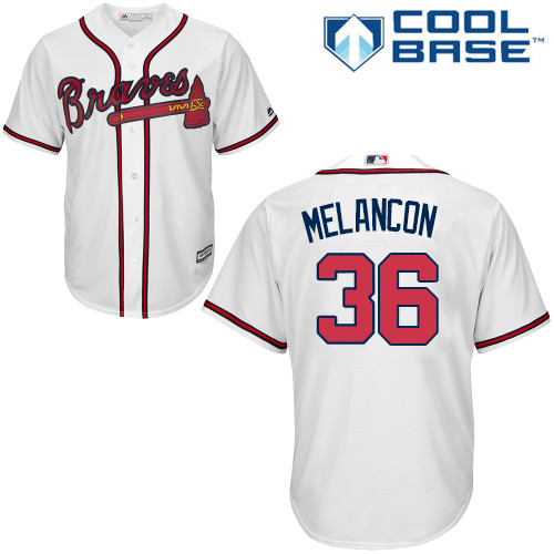 Atlanta Braves #36 Mark Melancon White New Cool Base Stitched Jersey Men's