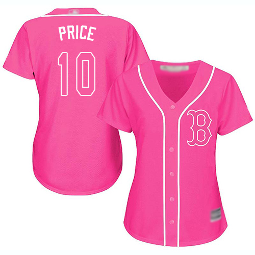 Boston Red Sox #10 David Price Pink Fashion Women's Stitched Jersey Womens
