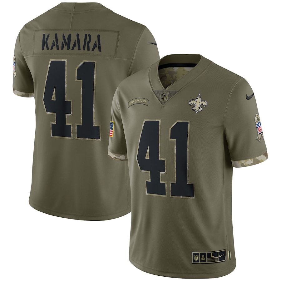New Orleans Saints #41 Alvin Kamara Men's 2022 Salute To Service Limited Jersey - Olive