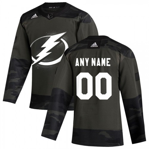 Tampa Bay Lightning Adidas 2019 Veterans Day Authentic Custom Practice Jersey Camo