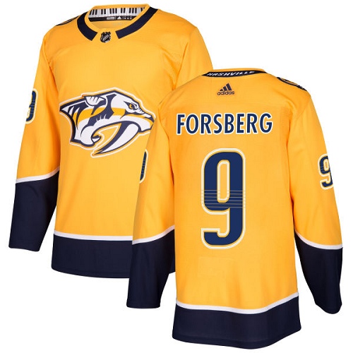 Adidas Nashville Predators #9 Filip Forsberg Yellow Home Authentic Stitched Youth Jersey Youth