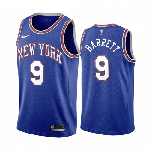 New York Knicks #9 R.J. Barrett Navy 2019-20 Statement Edition Jersey Mens