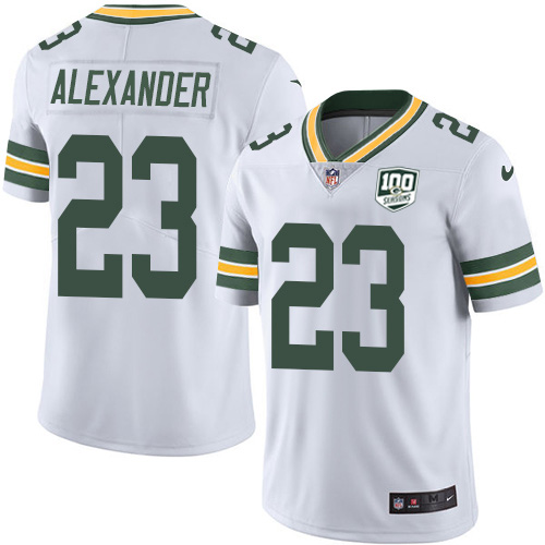 Packers #23 Jaire Alexander White Youth 100th Season Stitched Vapor Untouchable Limited Jersey