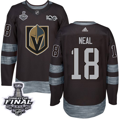 Adidas Golden Vegas Golden Knights #18 James Neal Black 1917-2017 100th Anniversary 2018 Stanley Cup Final Stitched Jersey Men's