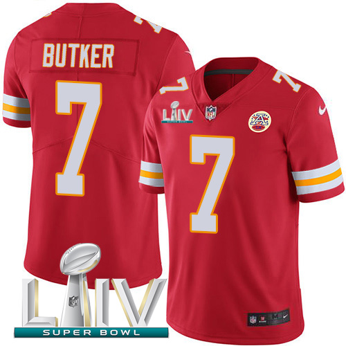 Chiefs #7 Harrison Butker Red Super Bowl LIV 2020 Team Color Youth Stitched Vapor Untouchable Limited Jersey