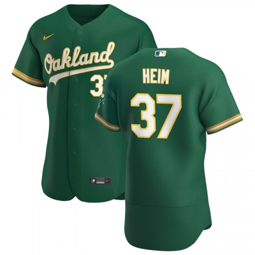 Oakland Oakland Athletics #37 Jonah Heim Men's Kelly Green Alternate 2020 Authentic Player Jersey Men's