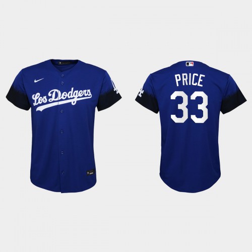 Los Angeles Los Angeles Dodgers #33 David Price Youth 2021 City Connect Jersey Royal Youth