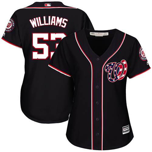 Washington Nationals #53 Austen Williams Navy Blue Alternate Women's Stitched Jersey Womens