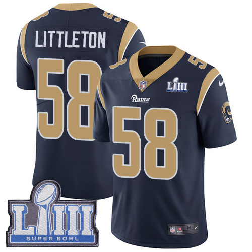 Los Angeles Rams #58 Cory Littleton Navy Blue Team Color Super Bowl LIII Bound Youth Stitched Vapor Untouchable Limited Jersey Youth