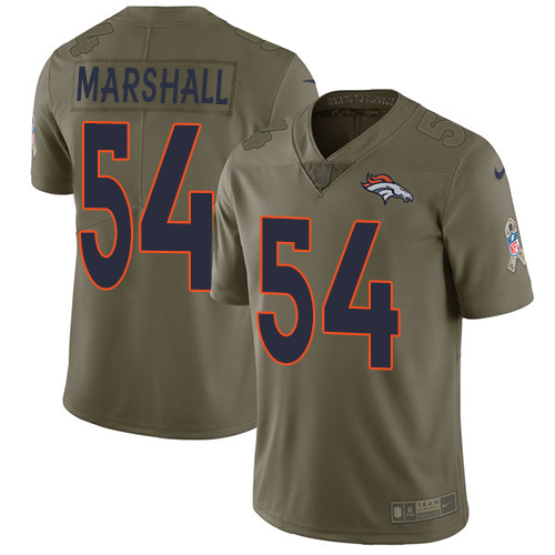 Denver Broncos #54 Brandon Marshall Olive Men's Stitched Limited 2017 Salute to Service Jersey Men's