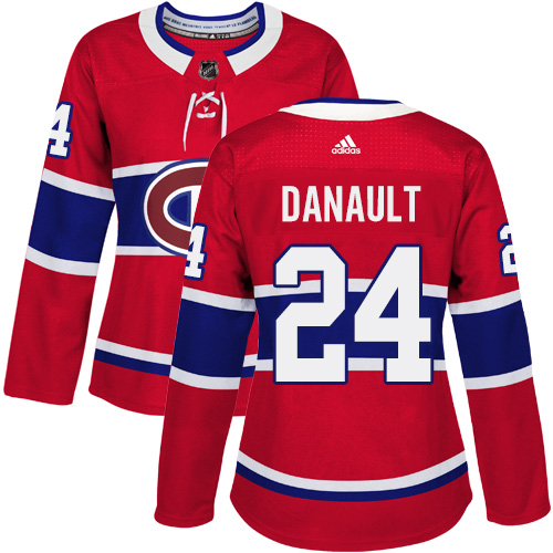 Adidas Montreal Canadiens #24 Phillip Danault Red Home Authentic Women's Stitched Jersey Womens