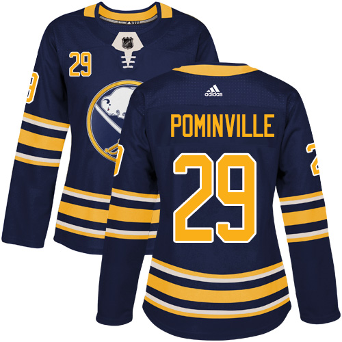 Adidas Buffalo Sabres #29 Jason Pominville Navy Blue Home Authentic Women's Stitched Jersey Womens