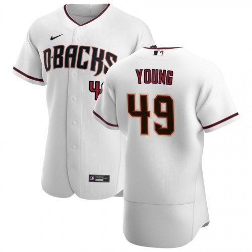 Arizona Arizona Diamondbacks #49 Alex Young Men's White Crimson Authentic Home Team Jersey Men's