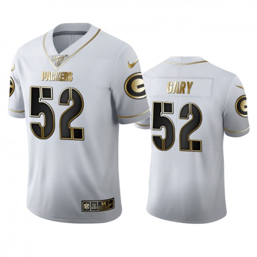 Green Bay Green Bay Packers #52 Rashan Gary Men's White Golden Edition Vapor Limited 100 Jersey Men's