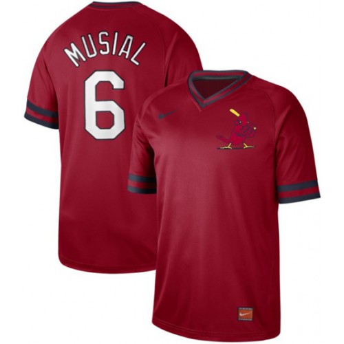 St.Louis Cardinals #6 Stan Musial Red Authentic Cooperstown Collection Stitched Jersey Men's