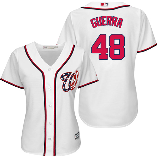Washington Nationals #48 Javy Guerra White Home Women's Stitched Jersey Womens