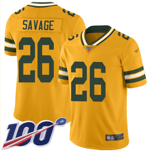 Packers #26 Darnell Savage Gold Youth Stitched Limited Inverted Legend 100th Season Jersey