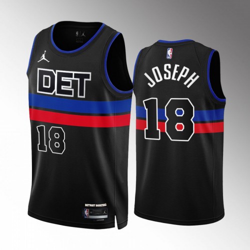 Detroit Detroit Pistons #18 Cory Joseph Mens Black 2022-23 Statement Edition Jersey Mens