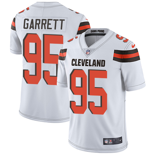 Browns #95 Myles Garrett White Men's Stitched Vapor Untouchable Limited Jersey