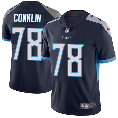Tennessee Titans #78 Jack Conklin Navy Blue Team Color Youth Stitched Vapor Untouchable Limited Jersey Youth