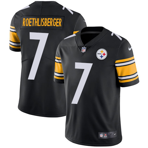 Pittsburgh Steelers #7 Ben Roethlisberger Black Team Color Men's Stitched Vapor Untouchable Limited Jersey Men's