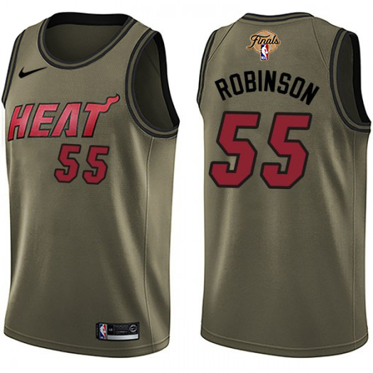 Heat #55 Duncan Robinson Green Salute To Service 2023 Finals Patch Swingman Jersey