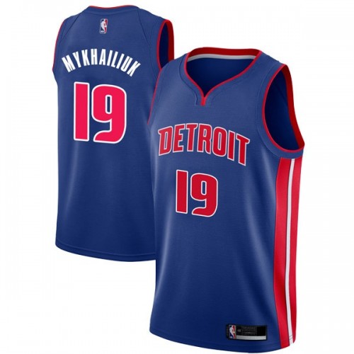 Detroit Pistons #19 Sviatoslav Mykhailiuk Blue Youth Swingman Icon Edition Jersey Youth