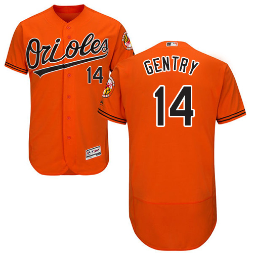 Baltimore Orioles #14 Craig Gentry Orange Flexbase Authentic Collection Stitched Jersey Men's