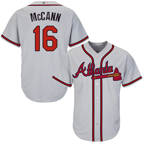 Atlanta Braves #16 Brian McCann Grey Cool Base Stitched Youth Jersey Youth