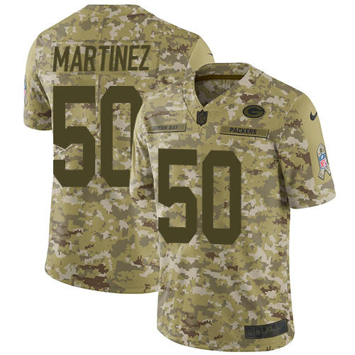 Green Bay Packers #50 Blake Martinez Camo Men's Stitched Limited 2018 Salute To Service Jersey Men's
