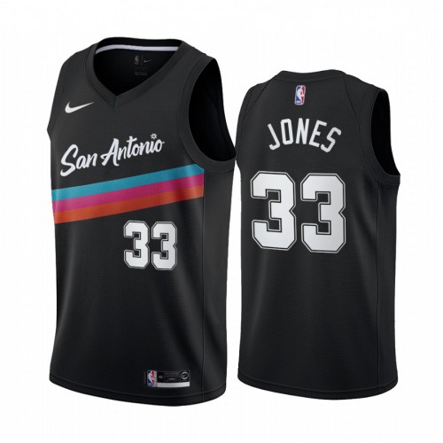 San Antonio Spurs #33 Tre Jones Black Swingman 2020-21 City Edition Jersey Mens