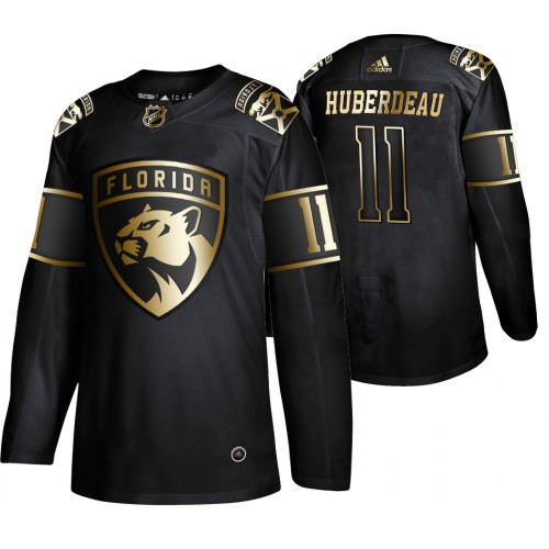 Adidas Florida Panthers #11 Jonathan Huberdeau Men's 2019 Black Golden Edition Authentic Stitched Jersey Men's