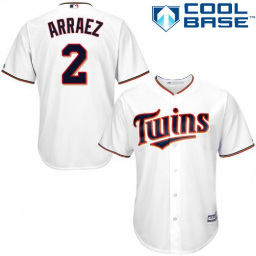 Minnesota Twins #2 Luis Arraez White Cool Base Stitched Jersey Men's