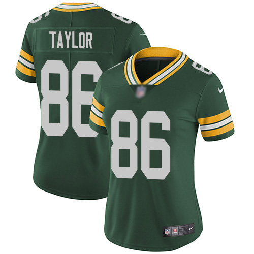 Green Bay Packers #86 Malik Taylor Green Team Color Women's Stitched Vapor Untouchable Limited Jersey Womens