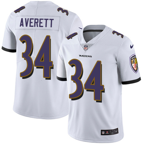 Baltimore Ravens #34 Anthony Averett White Men's Stitched Vapor Untouchable Limited Jersey Men's