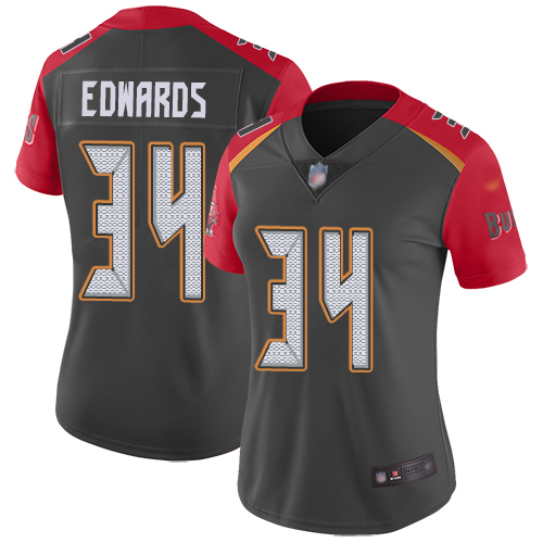 Tampa Bay Buccaneers #34 Mike Edwards Gray Women's Stitched Limited Inverted Legend Jersey Womens