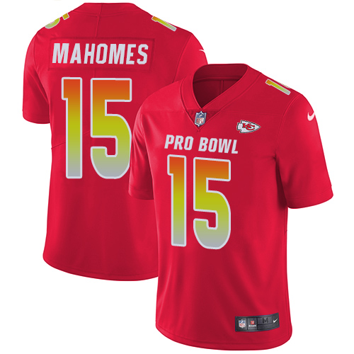 Chiefs #15 Patrick Mahomes Red Youth Stitched Limited AFC 2019 Pro Bowl Jersey