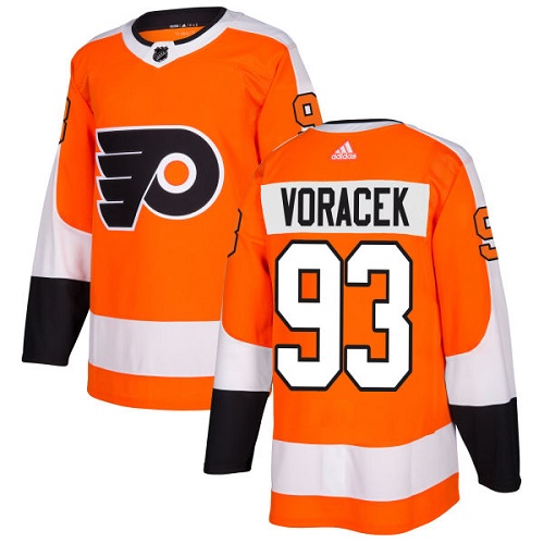 Adidas Philadelphia Flyers #93 Jakub Voracek Orange Home Authentic Stitched Jersey Men's