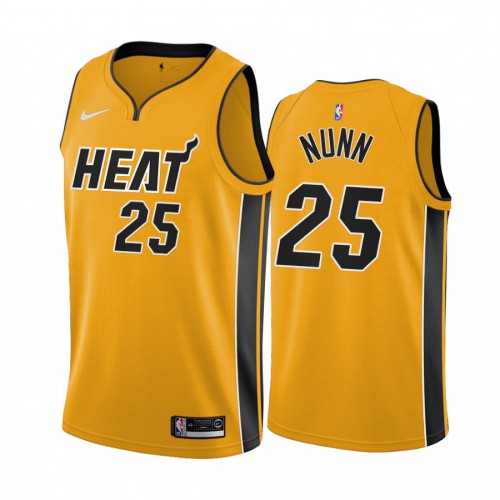Miami Miami Heat #25 Kendrick Nunn Yellow Youth Swingman 2020-21 Earned Edition Jersey Youth