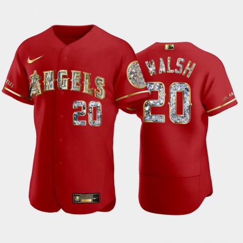 Los Angeles Los Angeles Angels #20 Jared Walsh Men's Diamond Edition Jersey - Red Men's