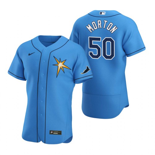 Tampa Bay Tampa Bay Rays #50 Charlie Morton Men's Light Blue Alternate 2020 Authentic Team Jersey Men's