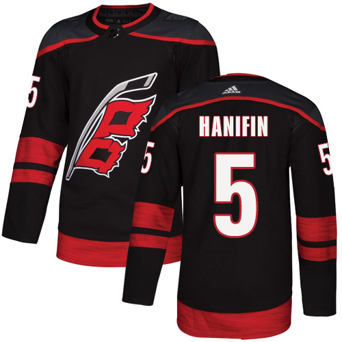 Adidas Carolina Hurricanes #5 Noah Hanifin Black Alternate Authentic Stitched Jersey Men's