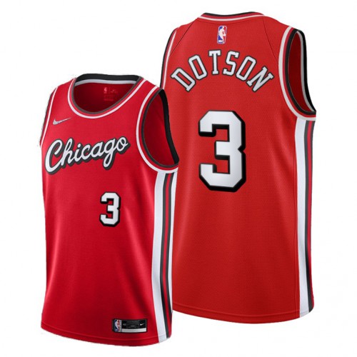 Chicago Chicago Bulls #3 Devon Dotson Youth 2021-22 City Edition Red Jersey Youth