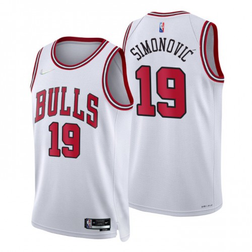 Chicago Bulls #19 Marko Simonovic White Mens 2021-22 75th Anniversary Diamond Swingman Jersey - Association Edition Mens