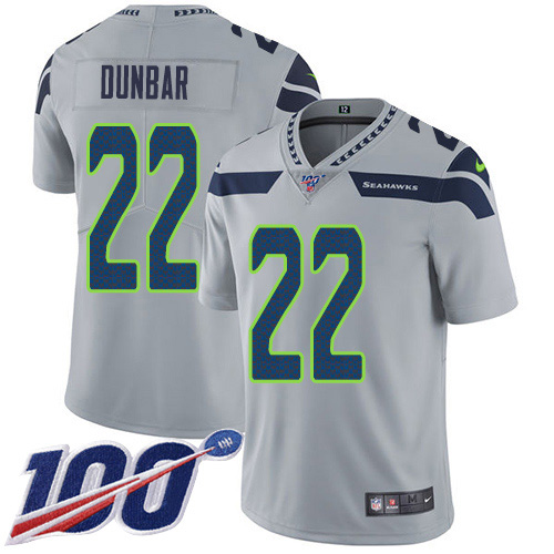 Seattle Seahawks #22 Quinton Dur Grey Alternate Men's Stitched 100th Season Vapor Untouchable Limited Jersey Men's