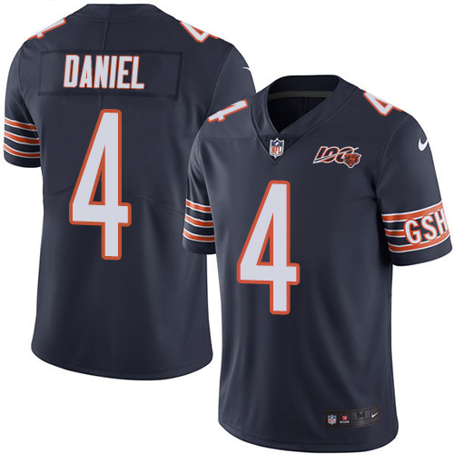Chicago Bears #4 Chase Daniel Navy Blue Team Color Men's 100th Season Stitched Vapor Untouchable Limited Jersey Men's