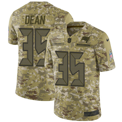 Tampa Bay Buccaneers #35 Jamel Dean Camo Men's Stitched Limited 2018 Salute To Service Jersey Men's