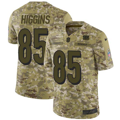 Bengals #85 Tee Higgins Camo Men's Stitched Limited 2018 Salute To Service Jersey